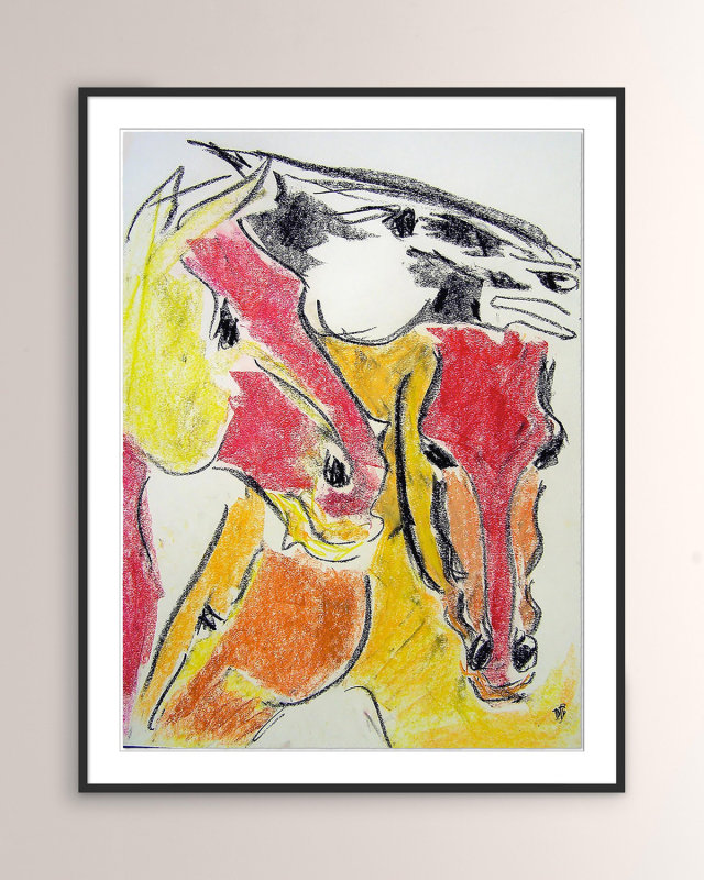 "Red Tower" Framed Giclee by Donna Bernstein
